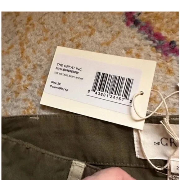 THE GREAT. The Vintage Army Short in Patchwork sz 28 NWT - Picture 8 of 11